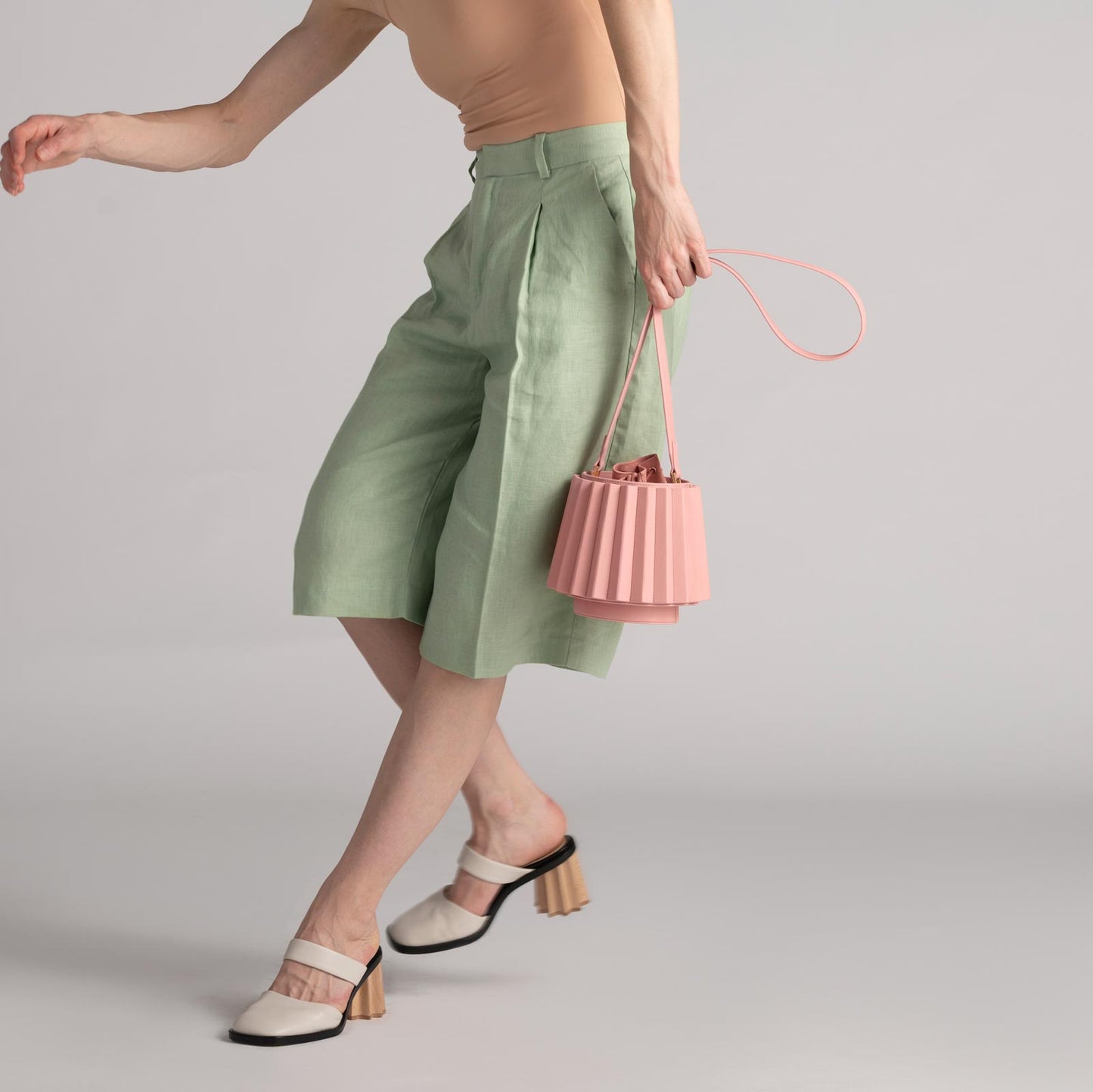 Mini Lantern Bag Pleated - Seashell Pink