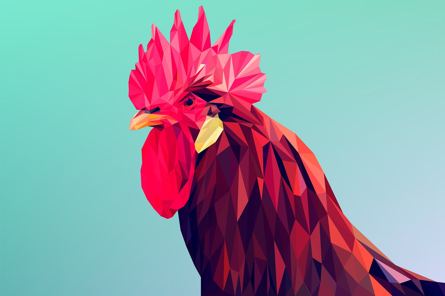 A low poly rooster